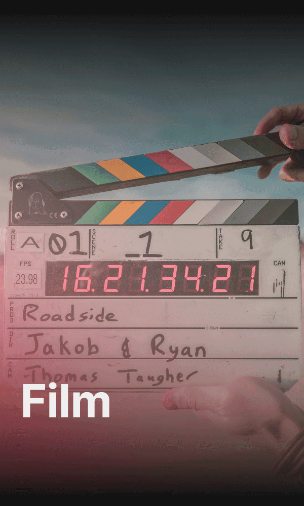 Film slate held up on set