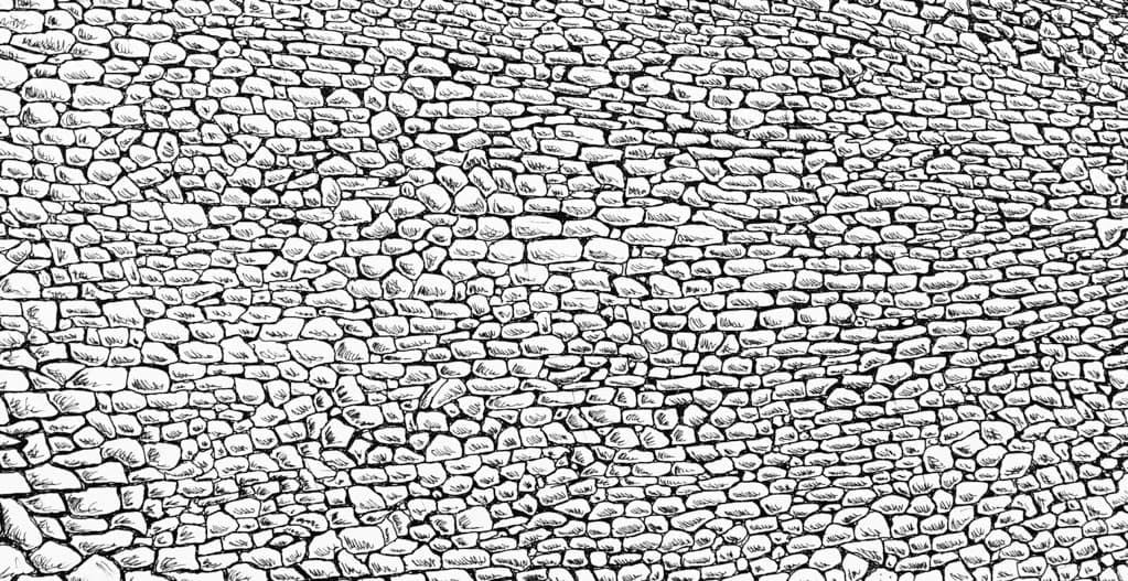 Photo: pen-and-ink-rock-wall